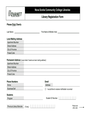 Library Form