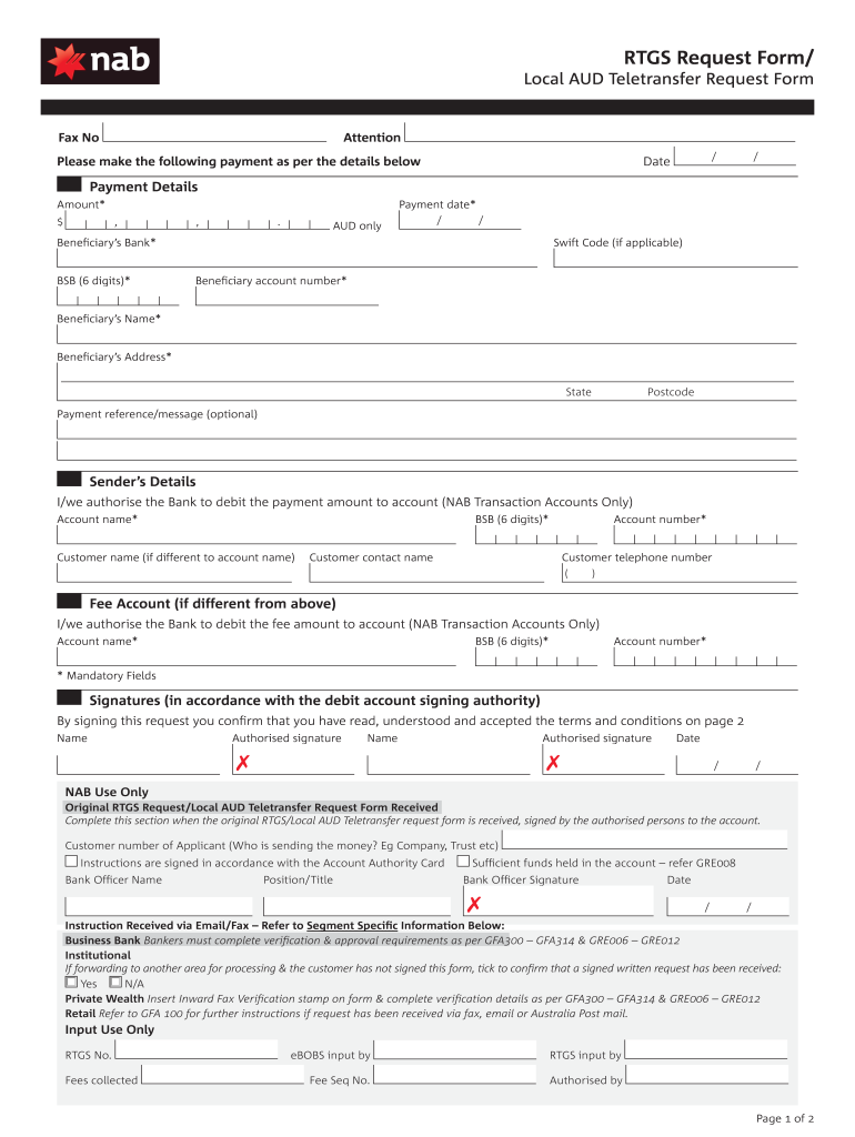 Nab Rtgs Form