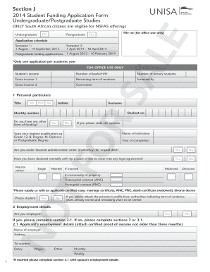 Unisa Registration Form for