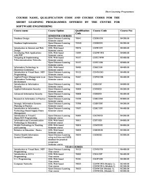 Telecommunications Courses at Unisa  Form