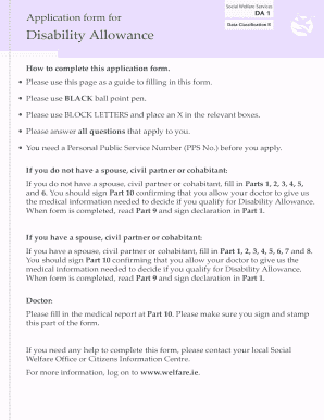 Disability Allowance Form