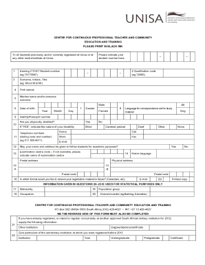  Unisa Aod Form 2012-2024