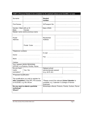 Unisa Rpl Application Form PDF