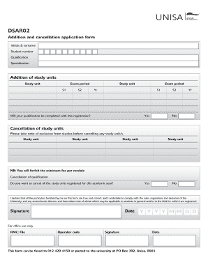 How to Deregister at Unisa  Form