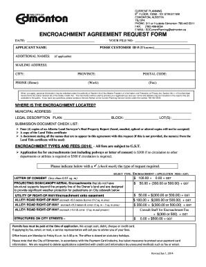 Encroachment Agreement Edmonton  Form