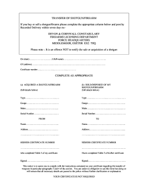 Middlemoor Firearms Contact Number  Form