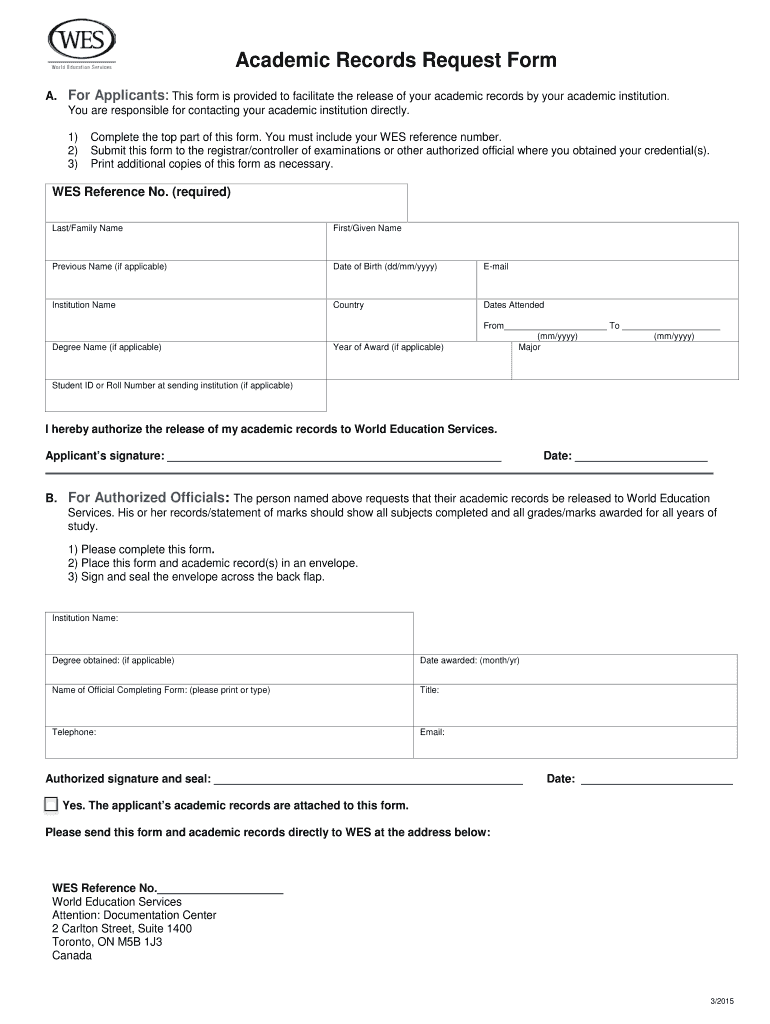  Wes Application Form 2014-2024