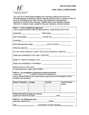 Long Term Illness Form Online