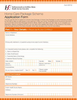 Home Care Package Form