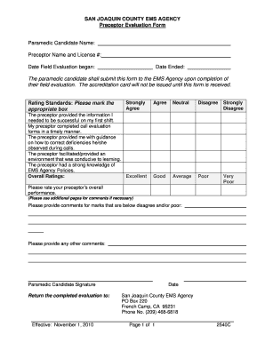 2540C Preceptor Evaluation Form DOC Single Mode Optical Fibre Cable