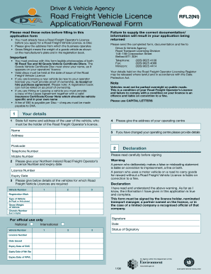 Driving Licence Renewal  Form