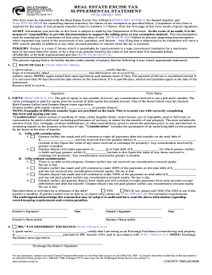 Real Estate Excise Tax Supplemental Statement  Form