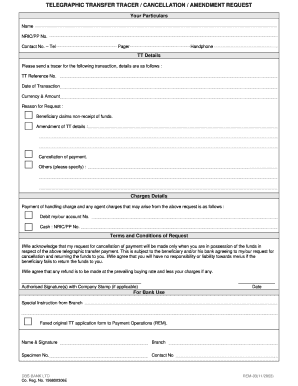  Uob Tt Amendment Form 2003-2024