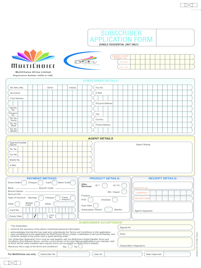 Apply for Dstv  Form