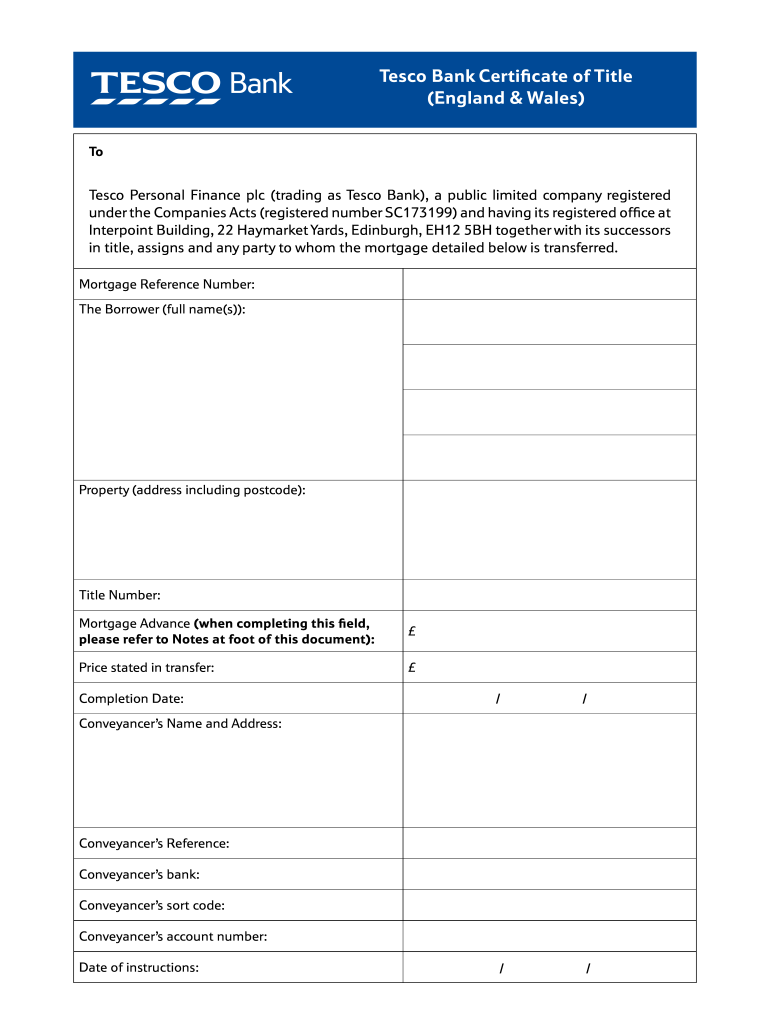 Tescobank  Form