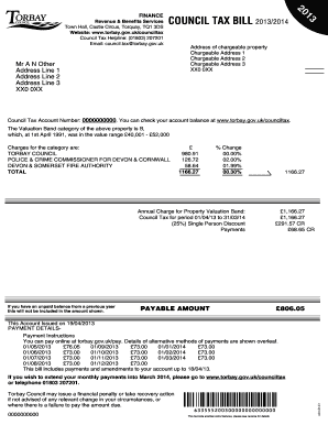 Uk Council Tax Bill  Form