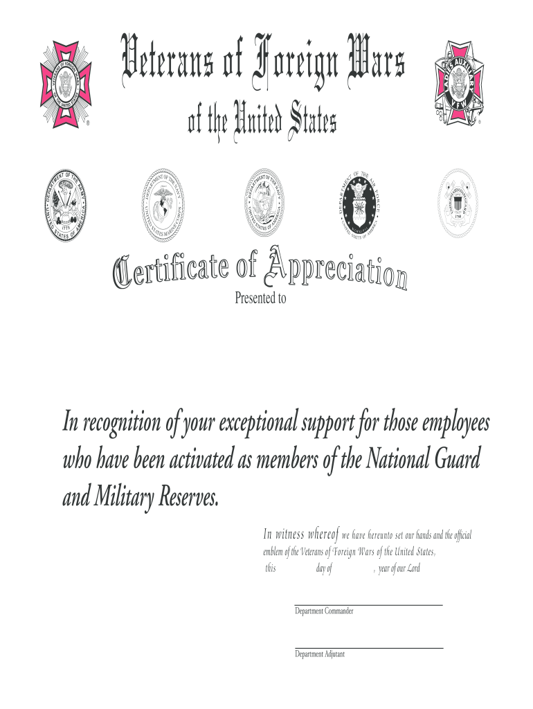 Get and Sign Vfw Certificates  Form