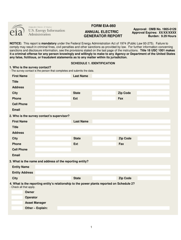 Eia Form 860