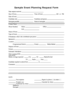 Event Planner Consultation Form