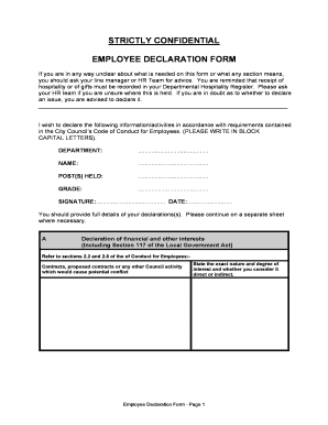 Employee Declaration Form