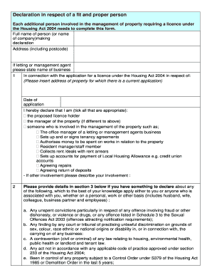 Fit and Proper Person Declaration Form Bristol City Council Bristol Gov