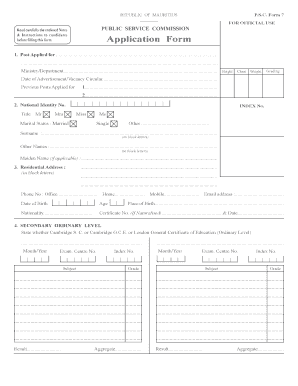 Psc Govmu  Form