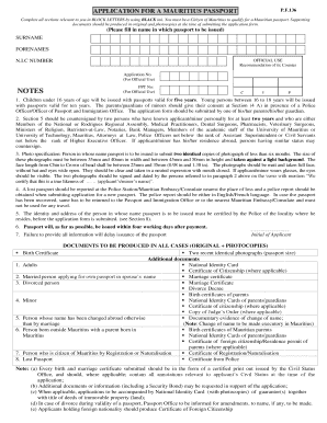 Formulaire Renouvellement Passeport Mauricien En France