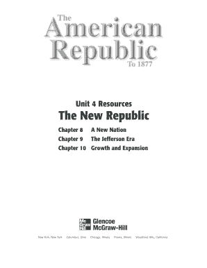 Unit 4 Resources the American Republic to 1877 Oklahoma Edition  Form
