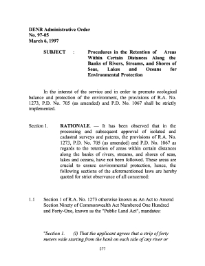 Denr Administrative Order No 97 05  Form