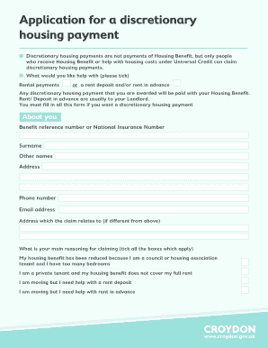 Application Discretionary Housing Payment Form