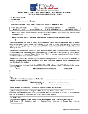 Difference between Personalized and Non Personalized Debit Card  Form