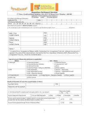 Syndicate Bank Account Closure Form