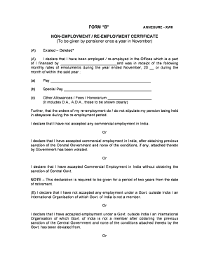 Non Employment Certificate Epfo  Form