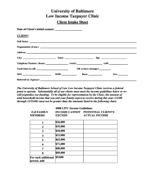 Tax Intake Form