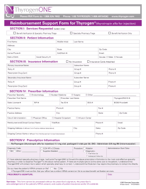 ThyrogenONE Reimbursement Support Form Needy Meds Needymeds