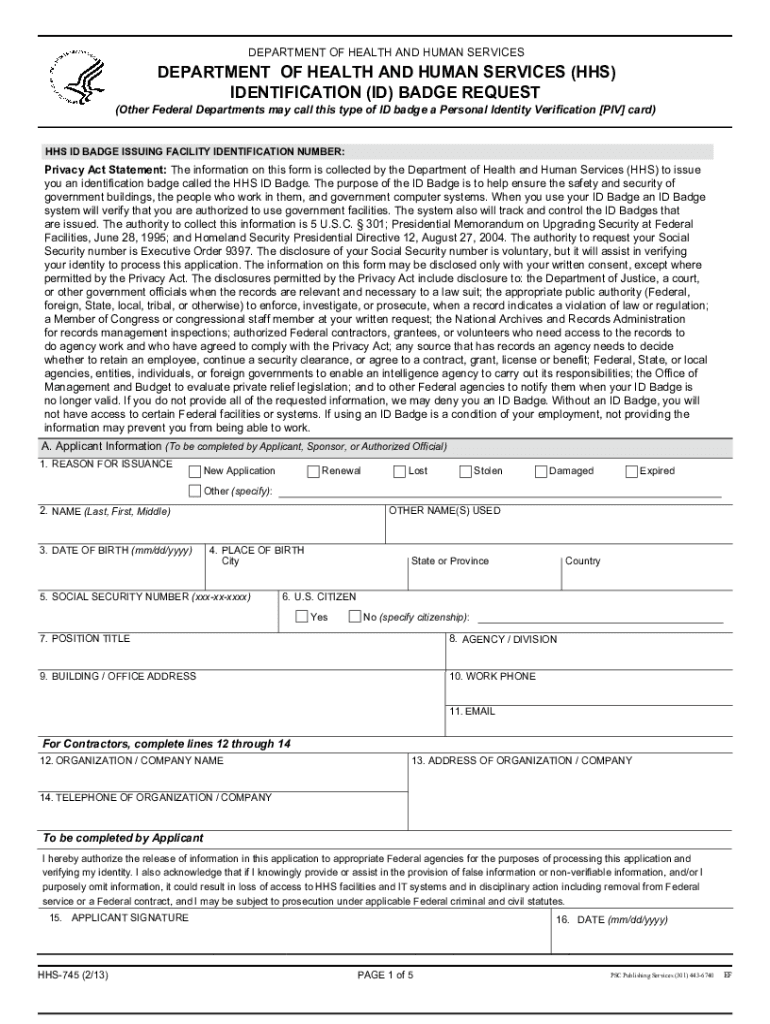 Get and Sign Hhs 745 2013-2022 Form