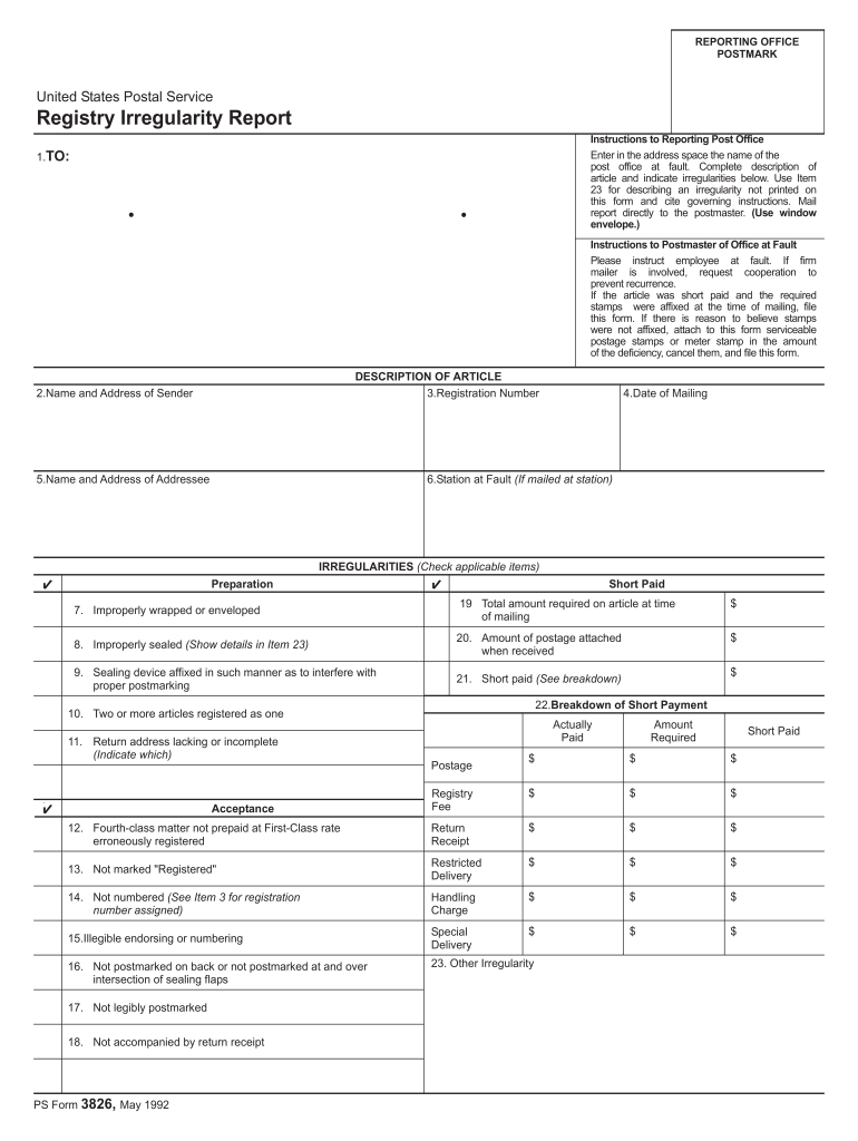 Ps Form 3831