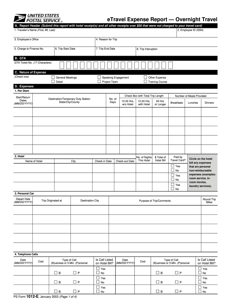  Ps Form 1012 E 2003-2024