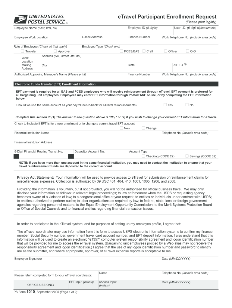 Ps Form 1010 Form