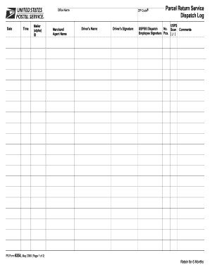 Dispatch Log  Form