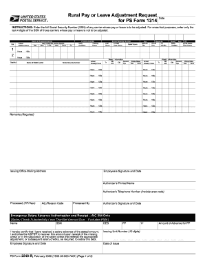 PS Form 2240R, Rural Pay or Leave Adjustment NALC Branch 78 Nalc Branch78