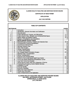 Illinois Certificate of Need  Form