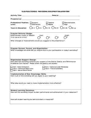 Professional Development Evaluation Form