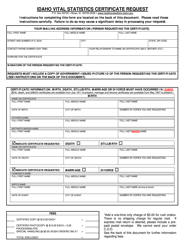  What Does an Idaho Birth Certificate Look Like 2019