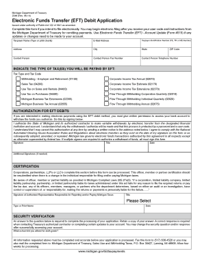 Form 2248, Electronic Funds Transfer EFT Debit Application Mi