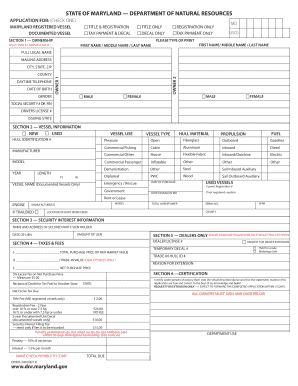 Form B 240 Maryland Department of Natural Resources Dnr State Md