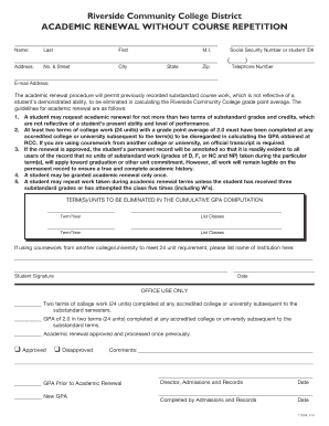 Rcc Academic Renewal  Form