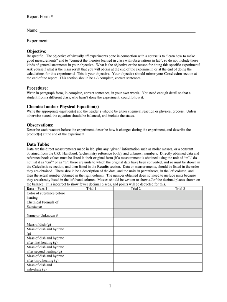 Lab Report Template Faculty Rcc  Form