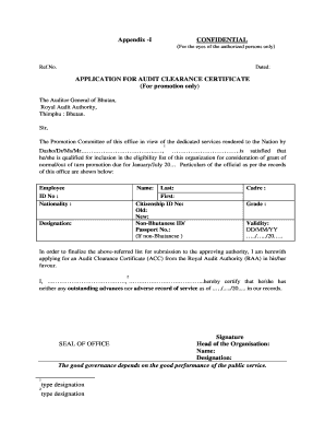 Audit Clearance  Form