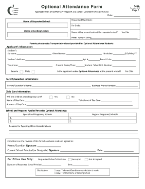 Optional Attendance Form